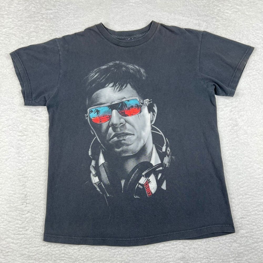 Scarface Shirt Adult Medium Black Tony Montana Short Sleeve Graphic Print Tee